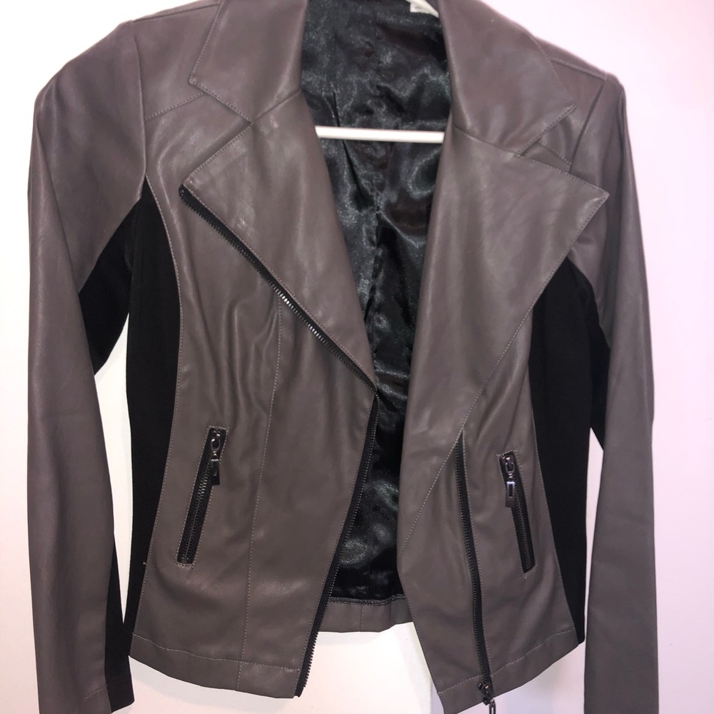 Leather moto jacket (faux)